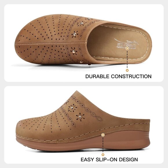 Clogs for Women Mules Slip-On: Closed Toe Clog - Comfortable Womens Mule - Picture 3 of 6